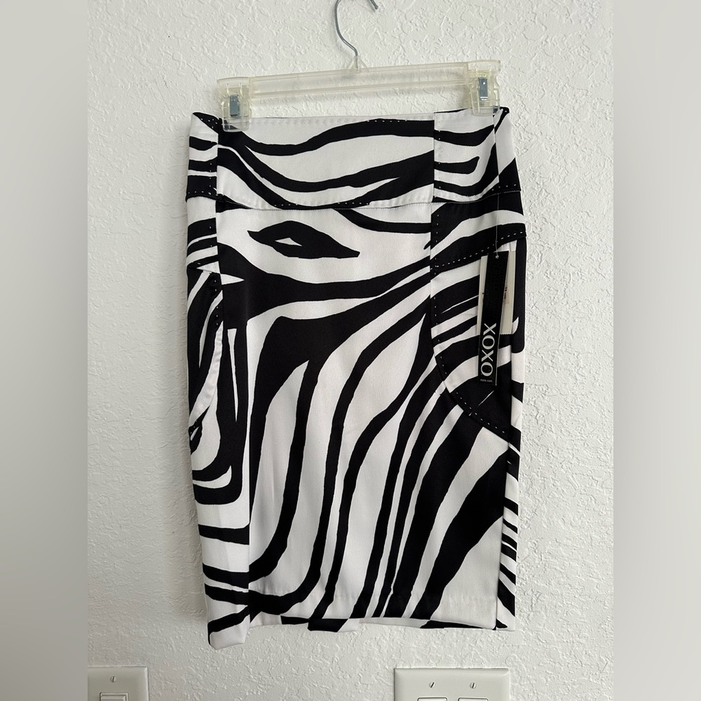 XOXO Asymmetrical Zebra Print Skirt